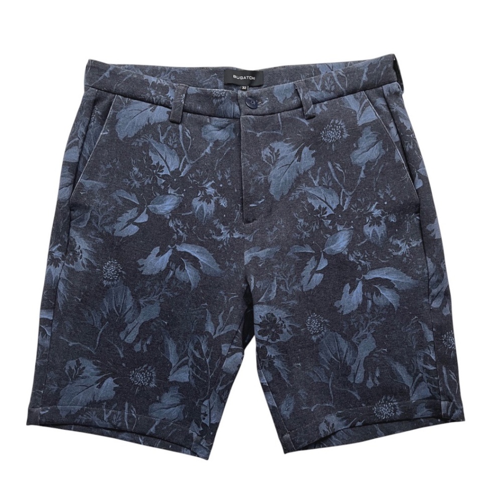 Bugatchi Men’s Tropical Print Shorts 32 Stretch Knit